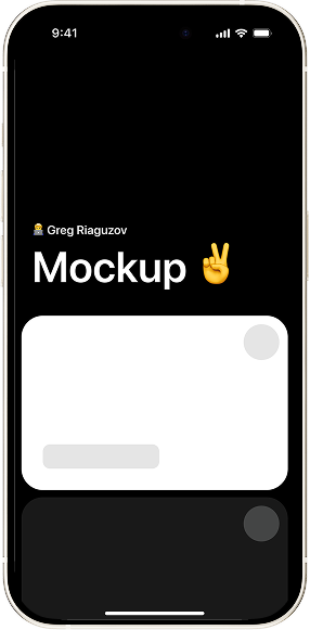 Mobile app mockup